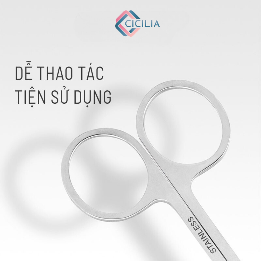 Kéo Cắt Tỉa Lông Mày CICILIA Thép Không Gỉ Cao Cấp CI-054