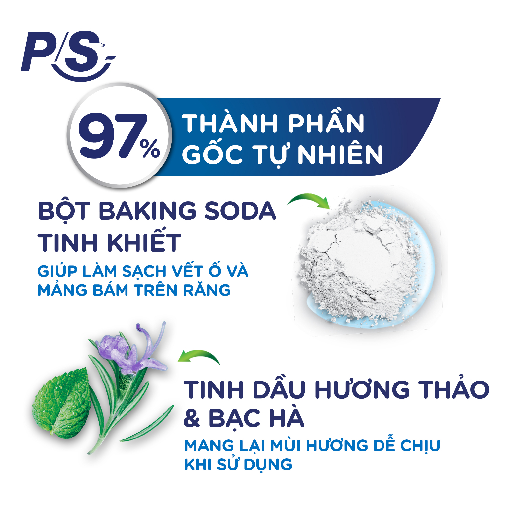 Bộ 3 Kem đánh răng P/S Baking Soda Hương Thảo Răng Trắng Hơn Sau 7 Ngày 230g/hộp