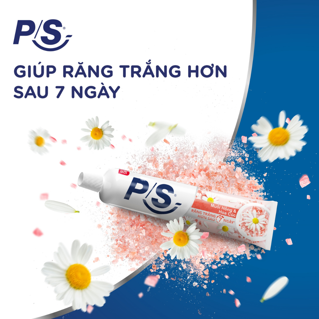 Bộ 3 Kem Đánh Răng P/S Muối Hồng Hoa Cúc Răng Trắng Hơn Sau 7 ngày 230g/hộp