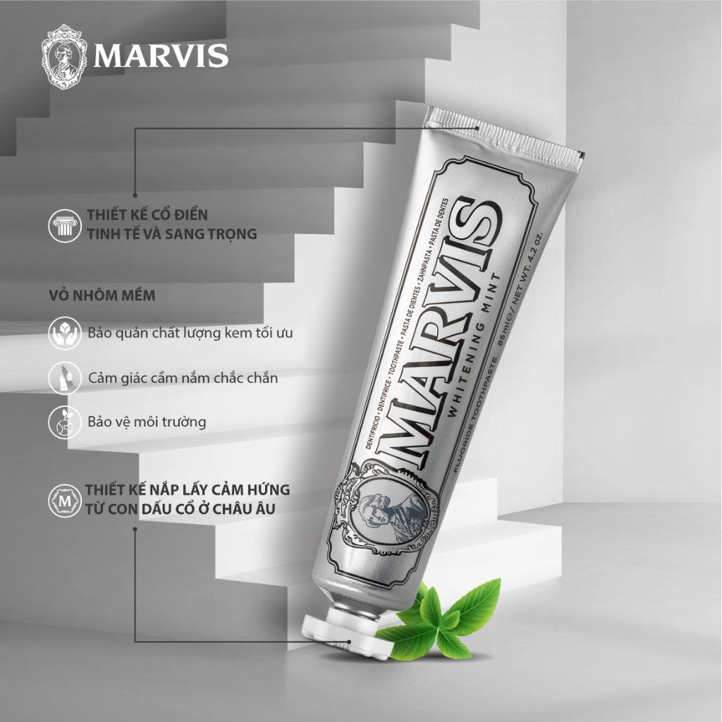 Kem Đánh Răng MARVIS Whitening Mint 85ML