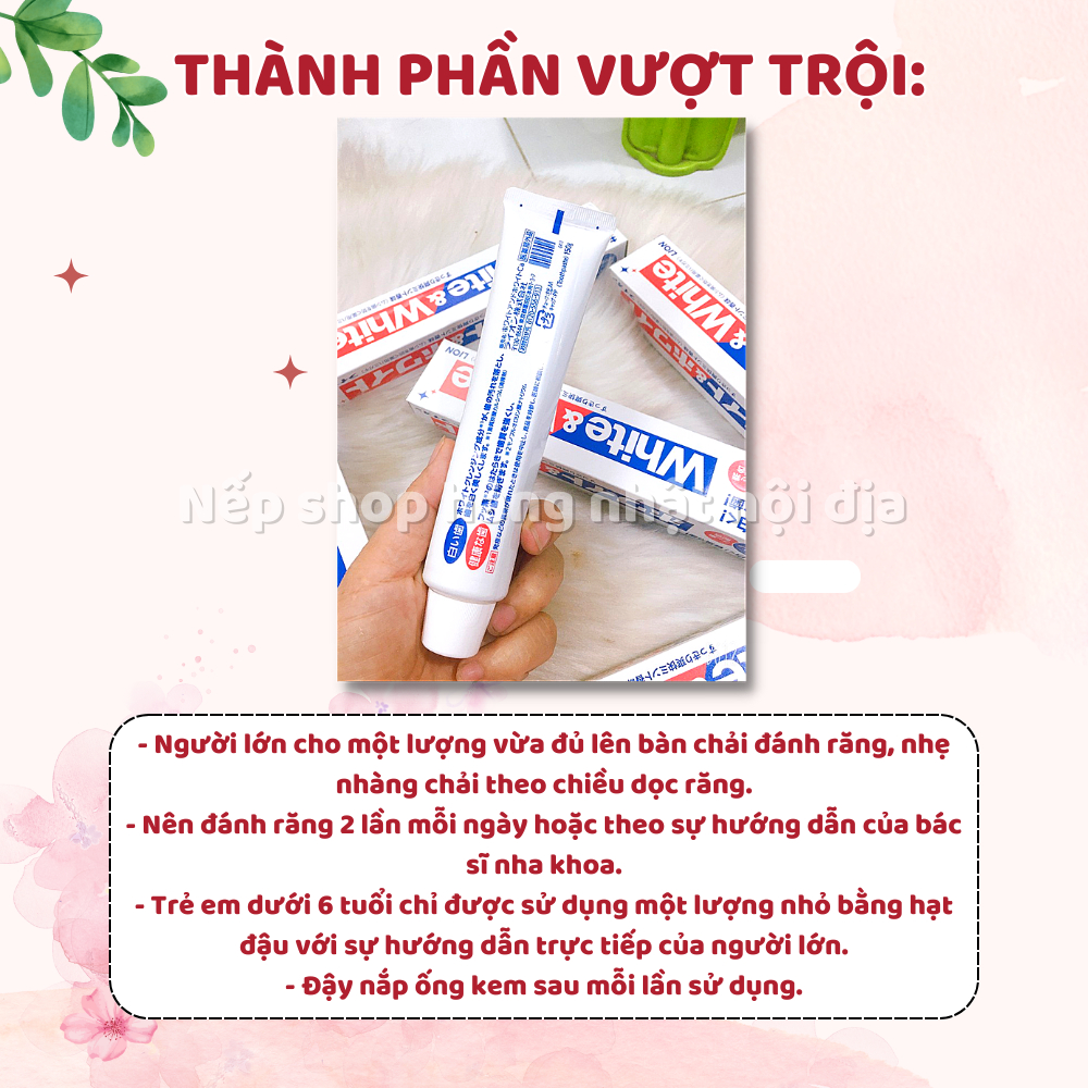 Kem đánh răng Nhật Bản trắng răng WHITE AND WHITE LION 150g sáng bóng thơm miệng – Nếp Shop