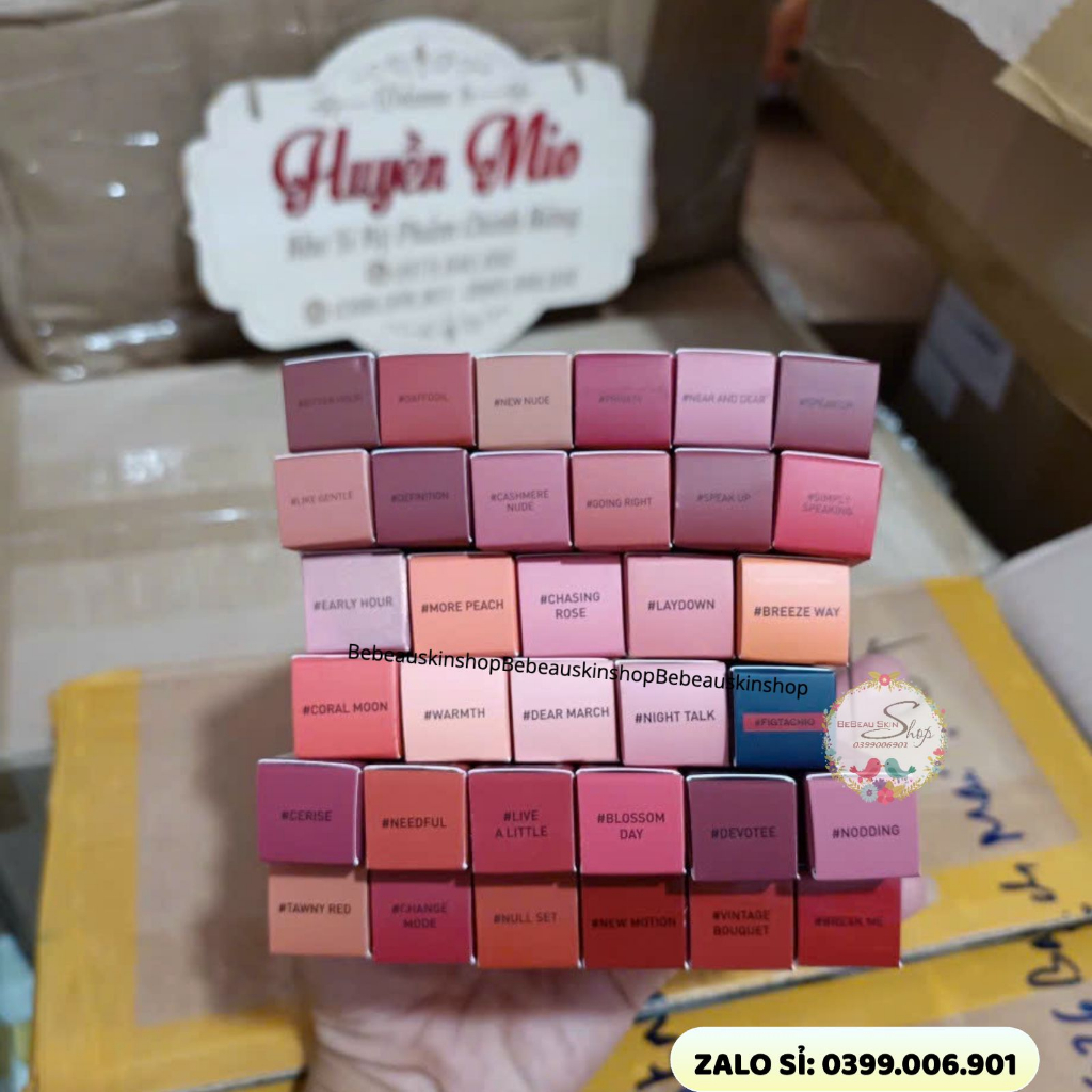 Son kem 3CE Velvet Lip Tint [ BEBEAU ] Son Kem Lì 3CE Mịn Màng Như Nhung Definiton Bitter Hour Walk n talk Taupe Child