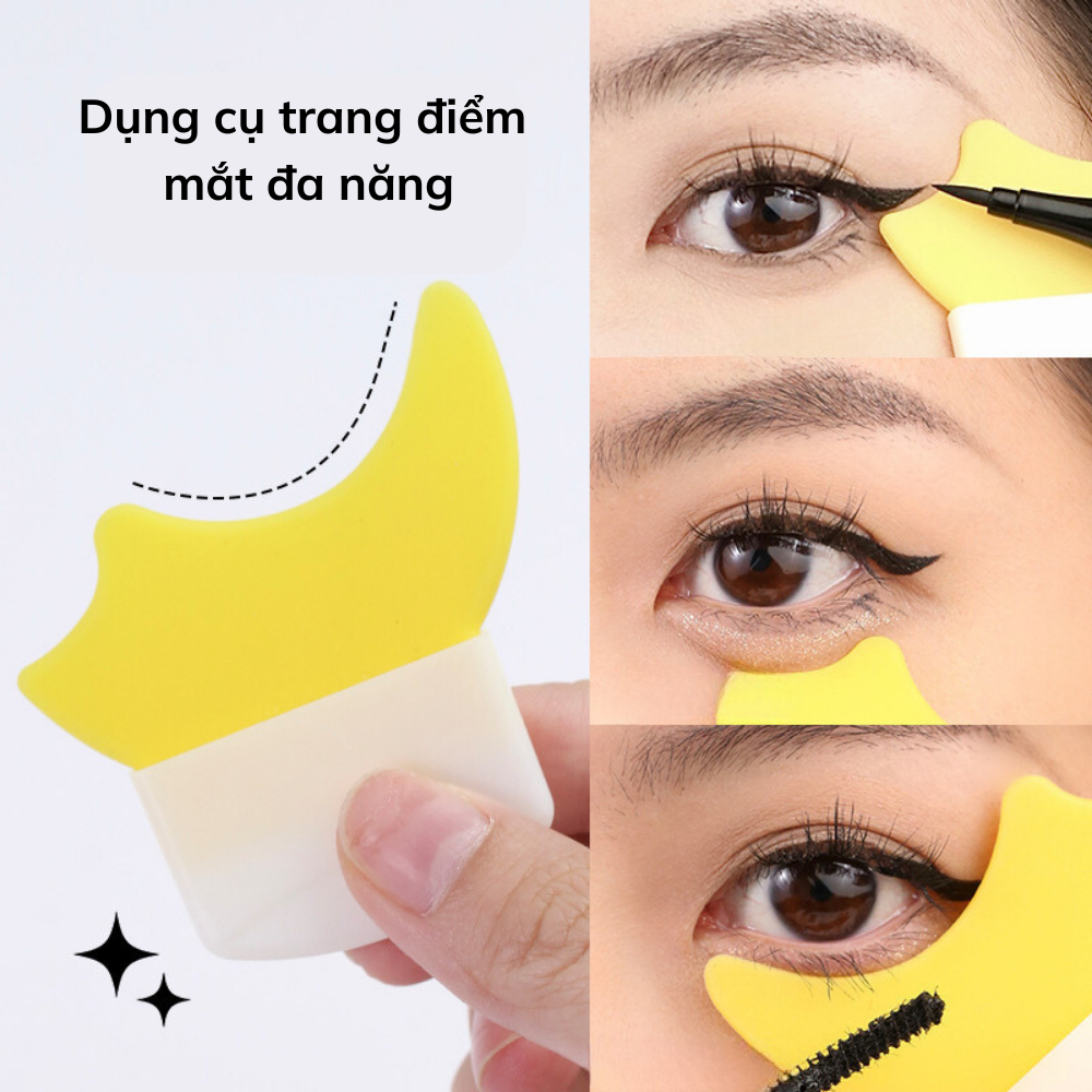 Khuôn Kẻ Mắt/Mascara Bằng Silicone Đa Năng Chuyên Nghiệp Tiện Lợi, Tái Sử Dụng