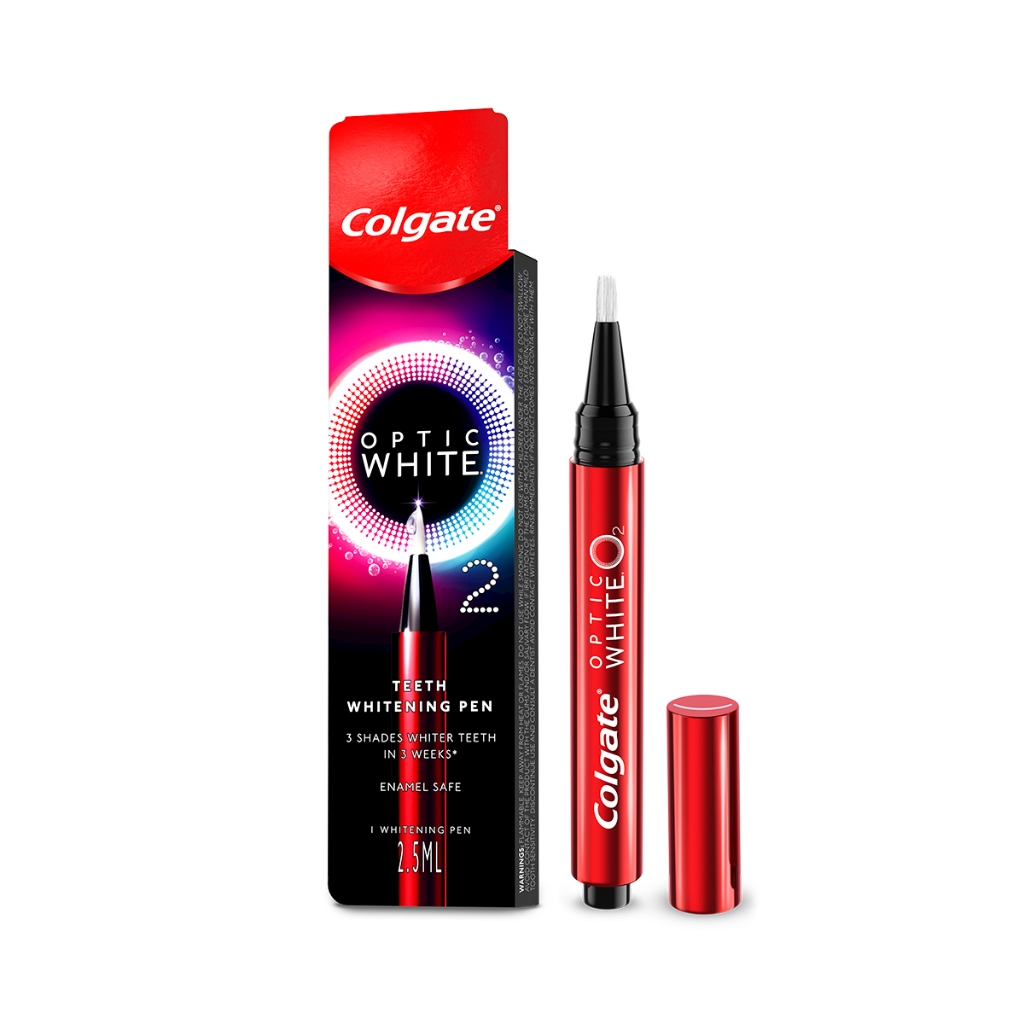 Bút trắng răng Colgate Optic White O2 2,5ML răng trắng 3 tông an toàn, không ê buốt