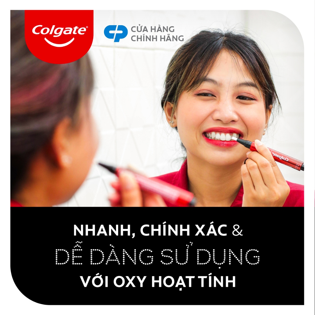 Bút trắng răng Colgate Optic White O2 2,5ML răng trắng 3 tông an toàn, không ê buốt