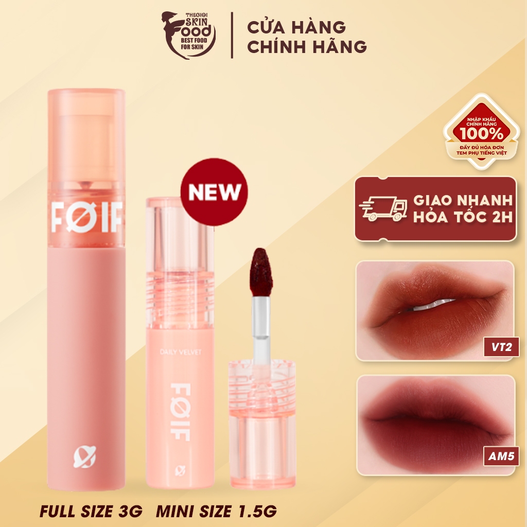 [FOIF BY MERZY] Son Kem Lì Thuần Chay, Mịn Mượt Lâu Trôi FOIF Daily Velvet Tint 3g