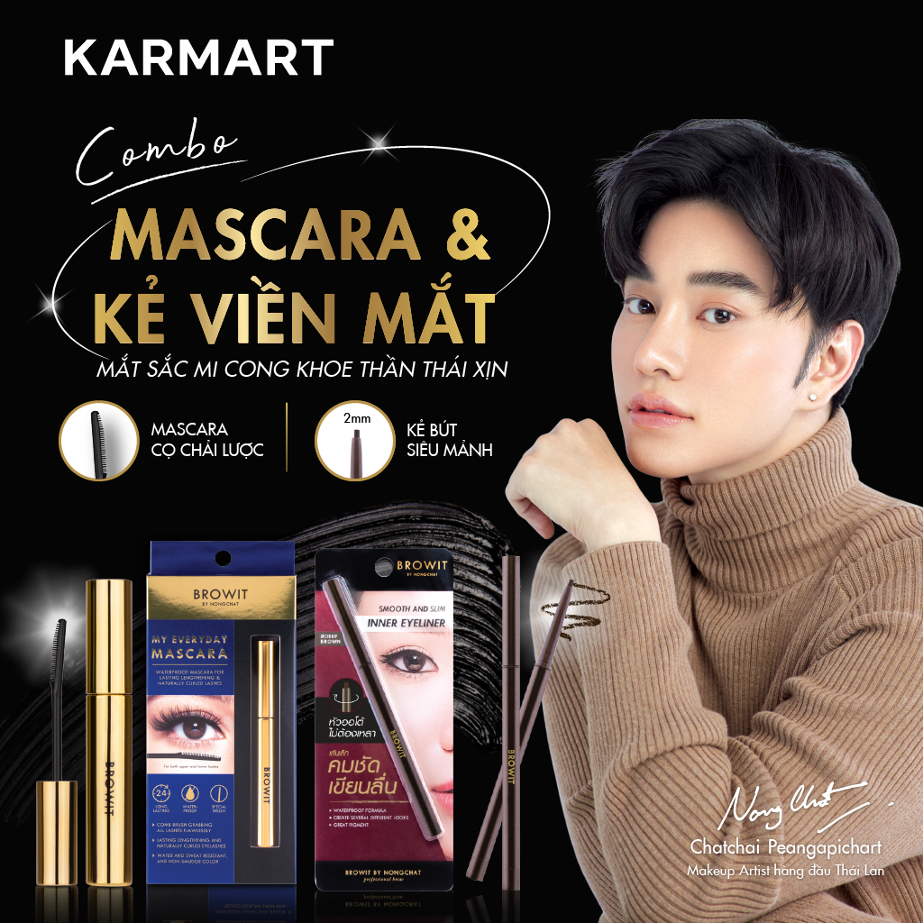 [Mã SGMST15K giảm đến 15K đơn 99K] Combo Mascara My Everyday và Kẻ viền mắt Smooth & Slim #Deep Brown