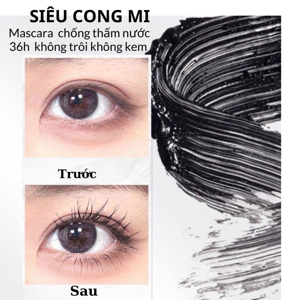 Chuốt mi SKYVII cong siêu mảnh, Mascara lâu trôi chống nước giúp mi dài tơi tự nhiên