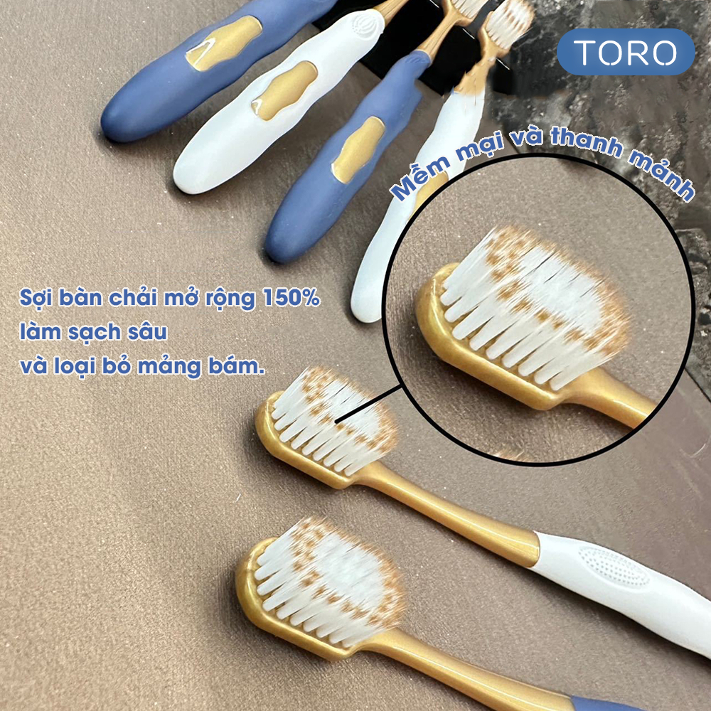 Combo 6 bàn chải đánh răng TORO hàng nội địa Trung lông mềm, chải siêu êm, làm sạch sâu đánh sạch mảng bám