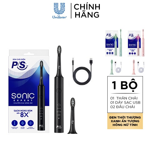 Bộ bàn Chải Điện P/S Sonic Expert Chuyên Gia Sóng Âm – Công Nghệ Sóng Âm, Chải Sạch Mảng Bám Tới 8X