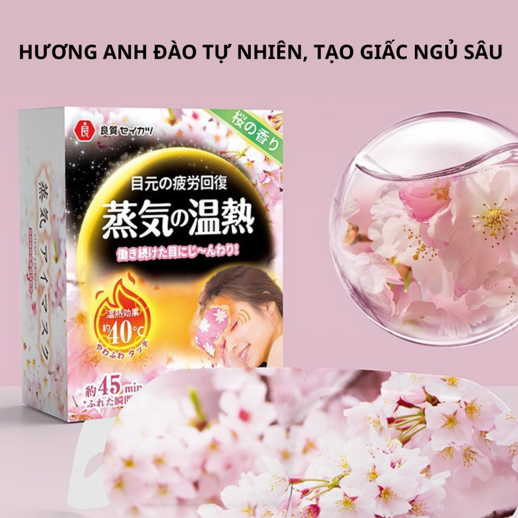 [NỘI ĐỊA NHẬT] Set 10 Mặt nạ ấm, thư giãn, giảm mỏi, giảm thâm mắt, giúp ngủ ngon và dễ ngủ Nhật Bản, Spa mắt tại nhà