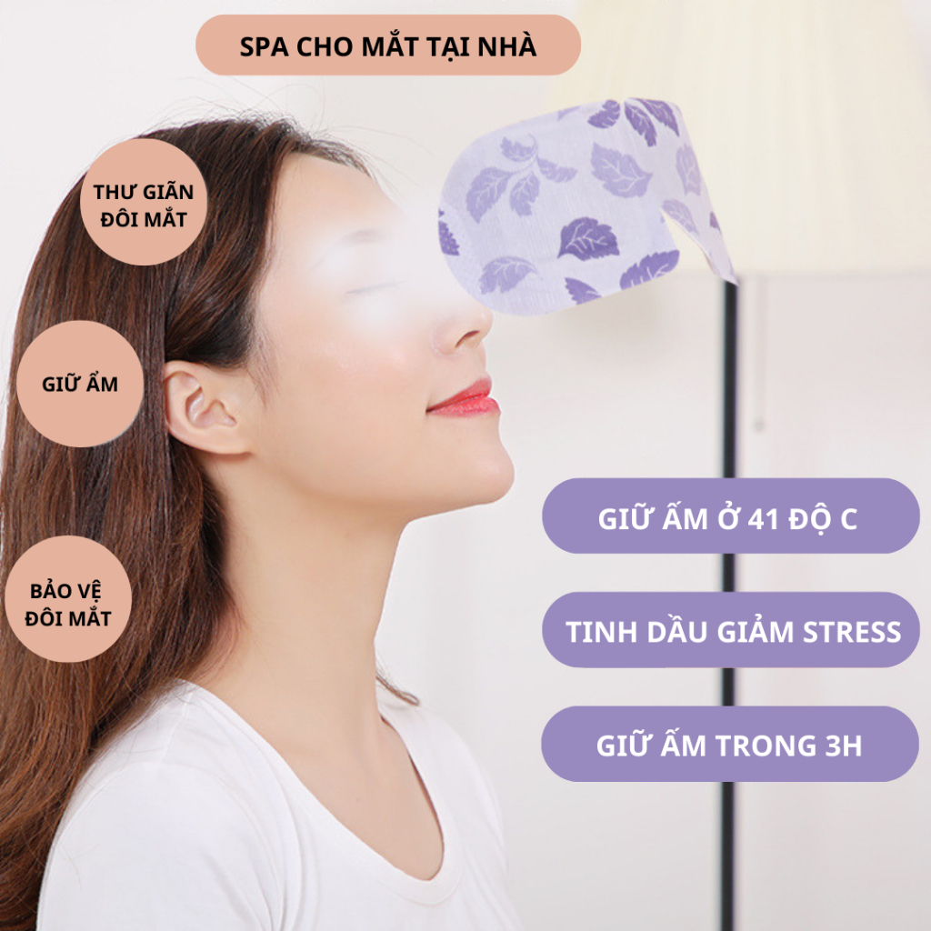 [NỘI ĐỊA NHẬT] Set 10 Mặt nạ ấm, thư giãn, giảm mỏi, giảm thâm mắt, giúp ngủ ngon và dễ ngủ Nhật Bản, Spa mắt tại nhà