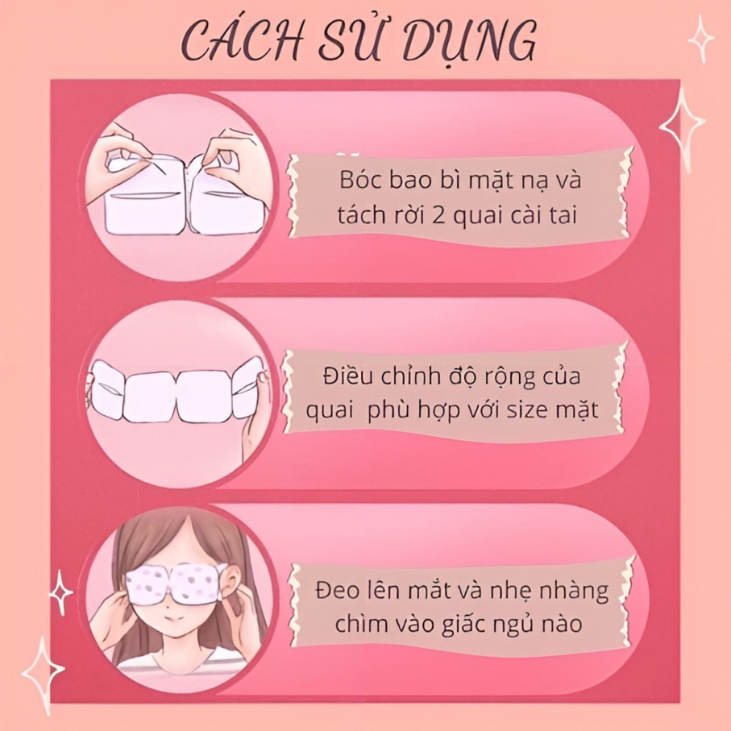 [ 50 CÁI ]Mặt nạ mắt MEIBU chườm nóng heating eyes mask GEARSHOP giúp chống mỏi mắt thư giãn tối đa