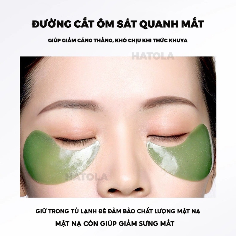 Hộp mặt nạ mắt 60 miếng giảm quầng thâm cấp ẩm chống lão hóa sáng da dưỡng ẩm Hatola