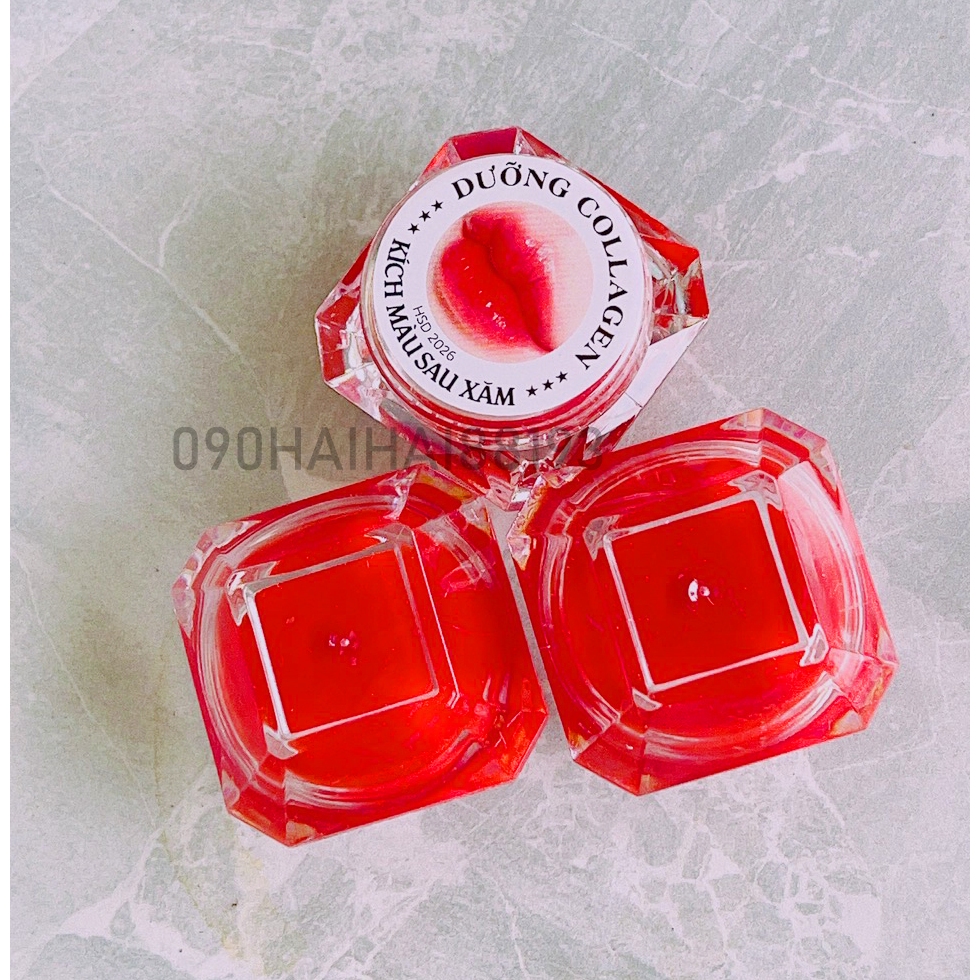 Dưỡng môi kích màu Collagen (🎁Tặng+ Freeship💝) Giảm thâm, kích màu môi sau phun xăm,mềm mượt hũ 3G 5g