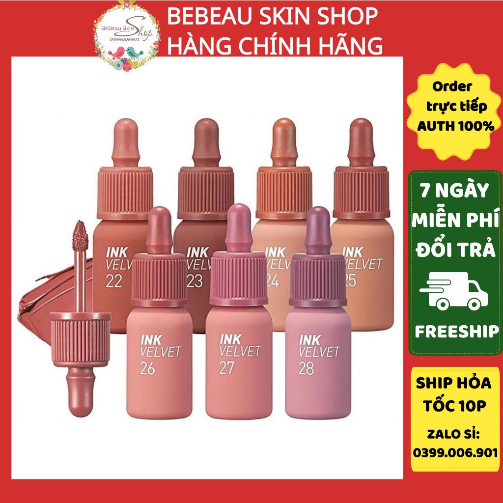 Son kem lì Peripera Ink Velvet Tint Nude Peach 22 24 25 101 102 103 – Bebeau