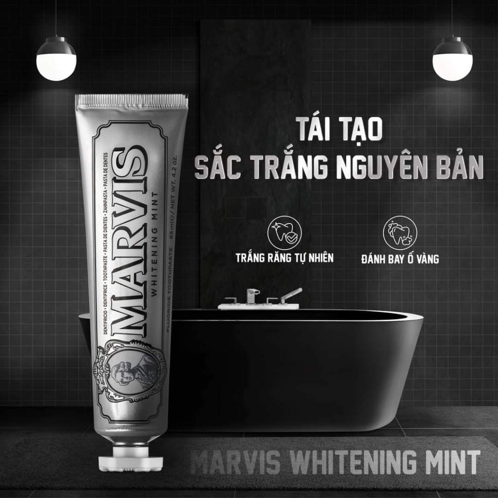 Kem Đánh Răng Marvis Whitening Làm Trắng Răng 85ML