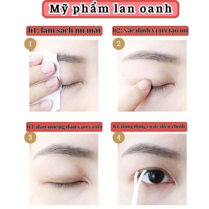 Kích mí lưới tàng hình sẵn keo dán vỉ 48 miếng nhấn mí mắt không cộm