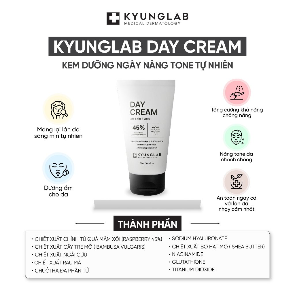 Kem dưỡng trắng da ban ngày nâng tone KyungLab Day Cream 50ml giá tốt Tháng  07, 2024