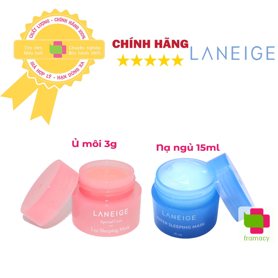 Mặt nạ ngủ, ủ môi ngủ Laneige Water/Lip Sleeping Mask, Hàn Quốc (15ml,70ml/3g,20g) dưỡng ẩm cho người trên 18 tuổi