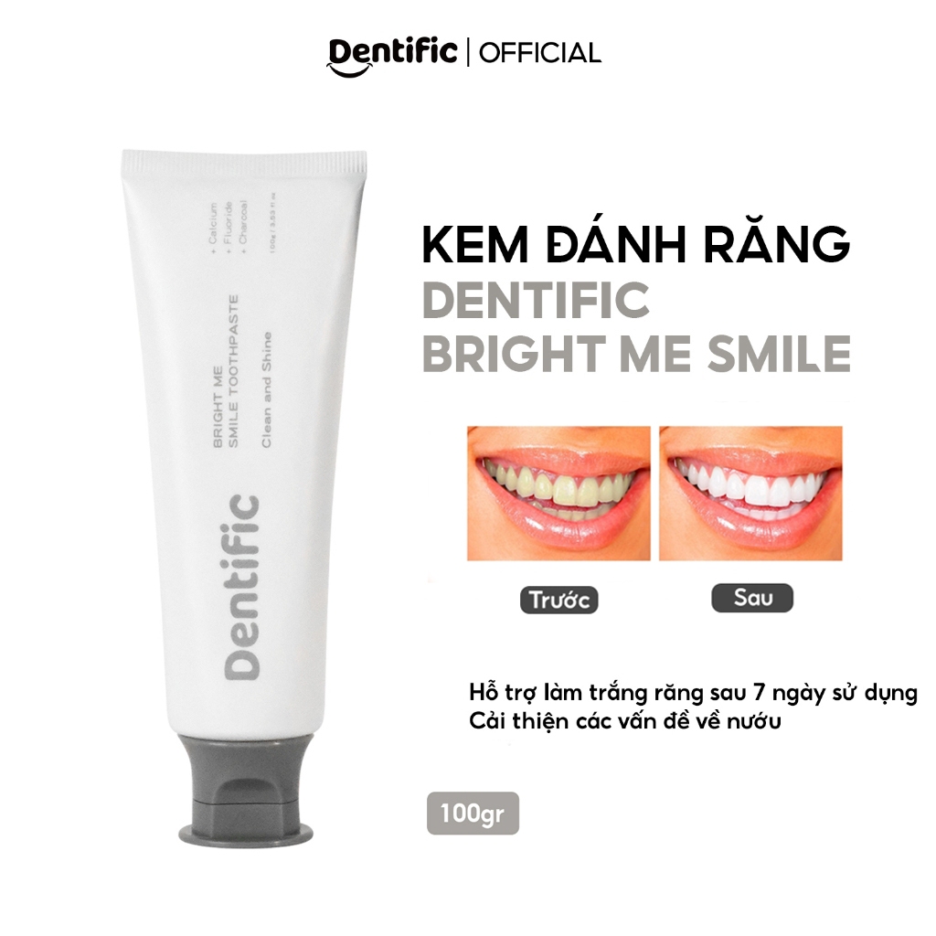 Kem đánh răng làm trắng và sạch răng Bright Me Smile Charcoal toothpaste Dentific 100g