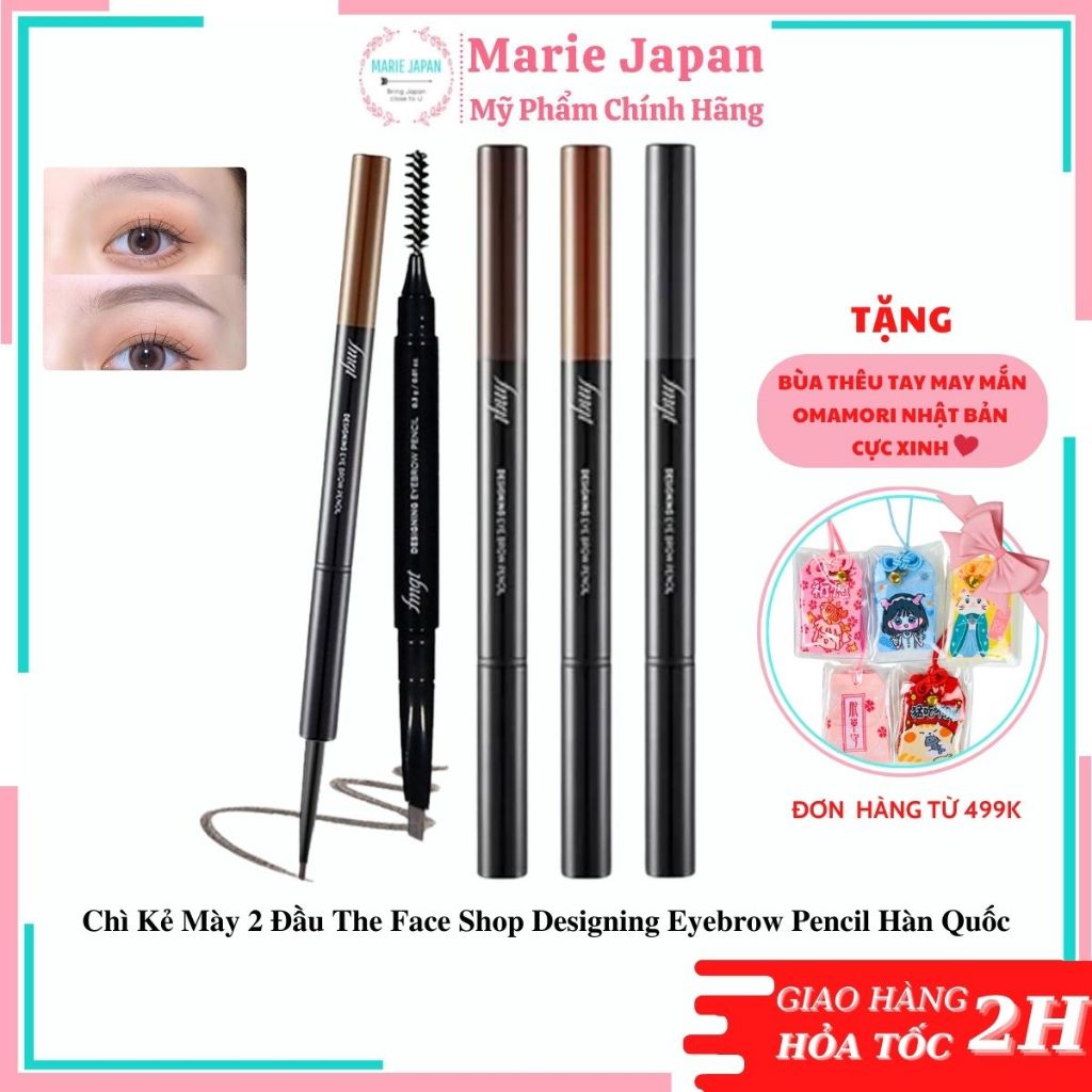 Chì Kẻ Mày 2 Đầu The Face Shop Designing Eyebrow Pencil Hàn Quốc