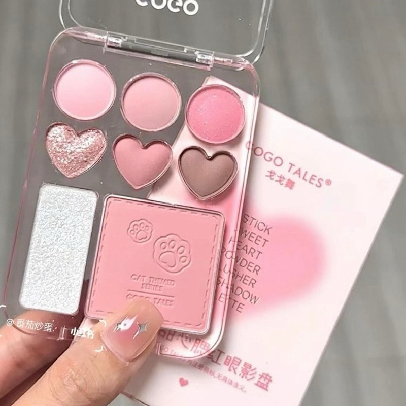 Bảng phấn mắt má 8 ô highlight 3 in 1 Gogotales Stick Sweet Heart