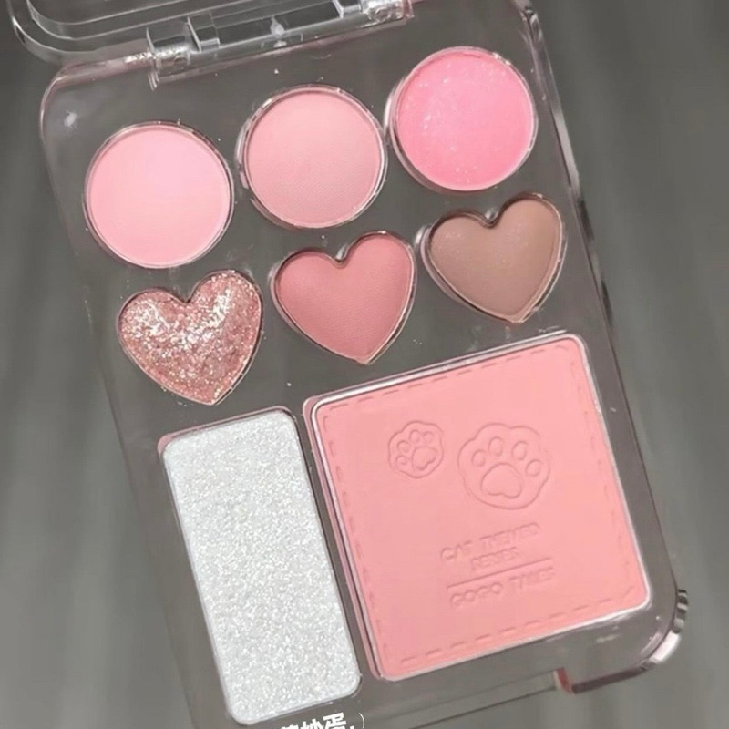 Bảng phấn mắt má 8 ô highlight 3 in 1 Gogotales Stick Sweet Heart