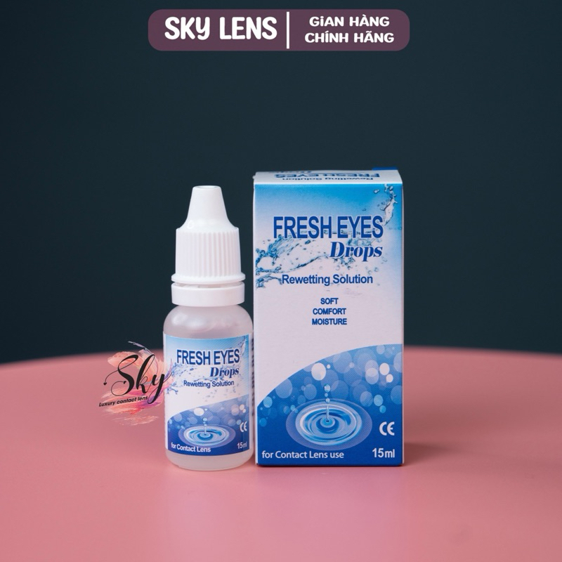 Nước nhỏ mắt chuyên dụng cho lens Sky Contact lens 15 ml ( nước mắt nhân tạo)