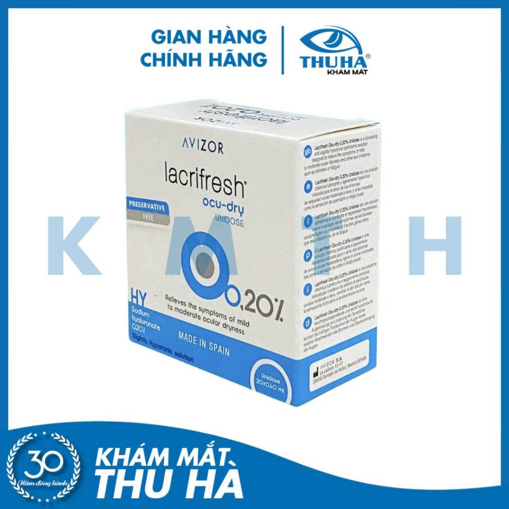 Dung dịch nhỏ mắt AVIZOR LACRIFRESH OCU-DRY 0.20% UNIDOSE