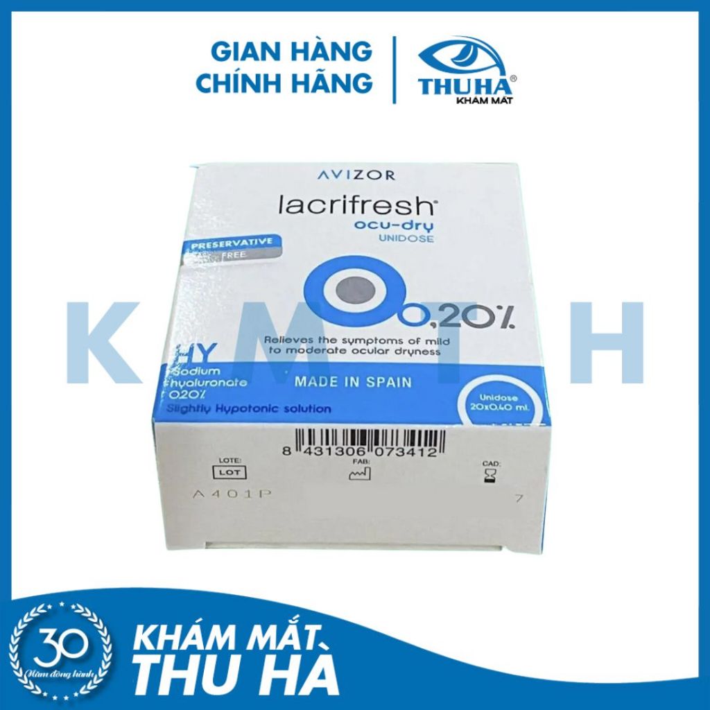 Dung dịch nhỏ mắt AVIZOR LACRIFRESH OCU-DRY 0.20% UNIDOSE