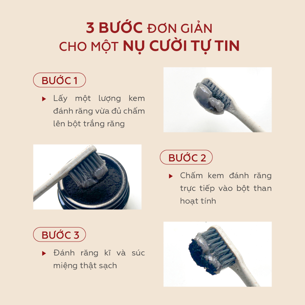 Bột than hoạt tính trắng răng UMIHOME (30g) – Bột trắng răng tự nhiên, sạch mảng bám, khử mùi răng miệng, ngừa sâu răng