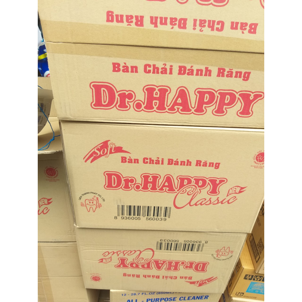 Lốc 12 cây bàn chải đánh răng người lớn Dr Happy giá sỉ