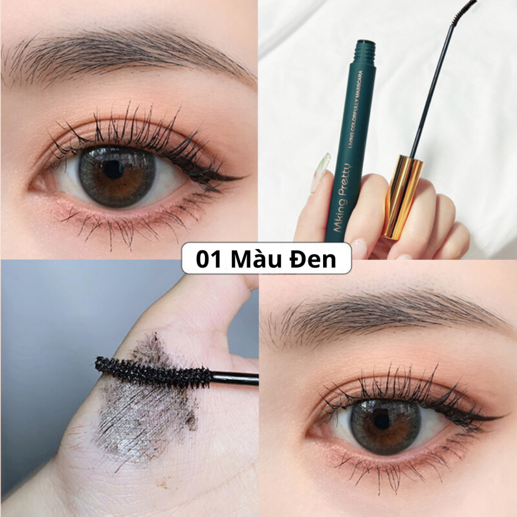 Mascara Mking Màu Đen/Nâu Siêu Mịn Chống Thấm Nước Không Gây Lem