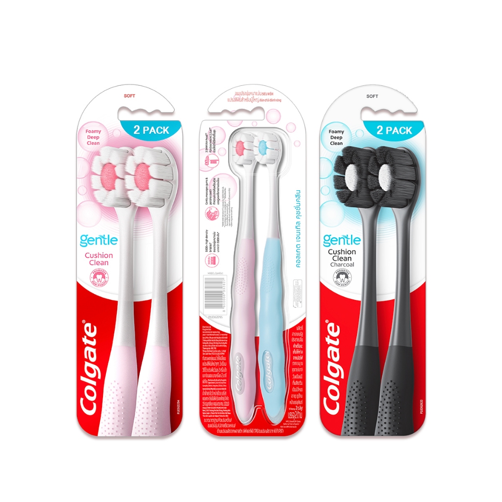 Combo 6 Bàn chải Colgate Gentle Cushion Clean lông chải siêu dày tạo bọt mịn