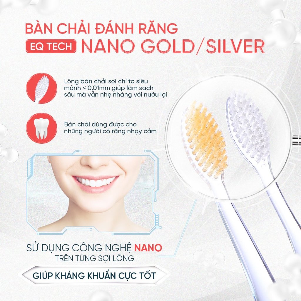 Bàn chải đánh răng CRYSTAL CLEAN EQ Tech chính hãng sợi tơ siêu mềm, khử mùi hôi miệng, bảo vệ nướu không bị chảy máu