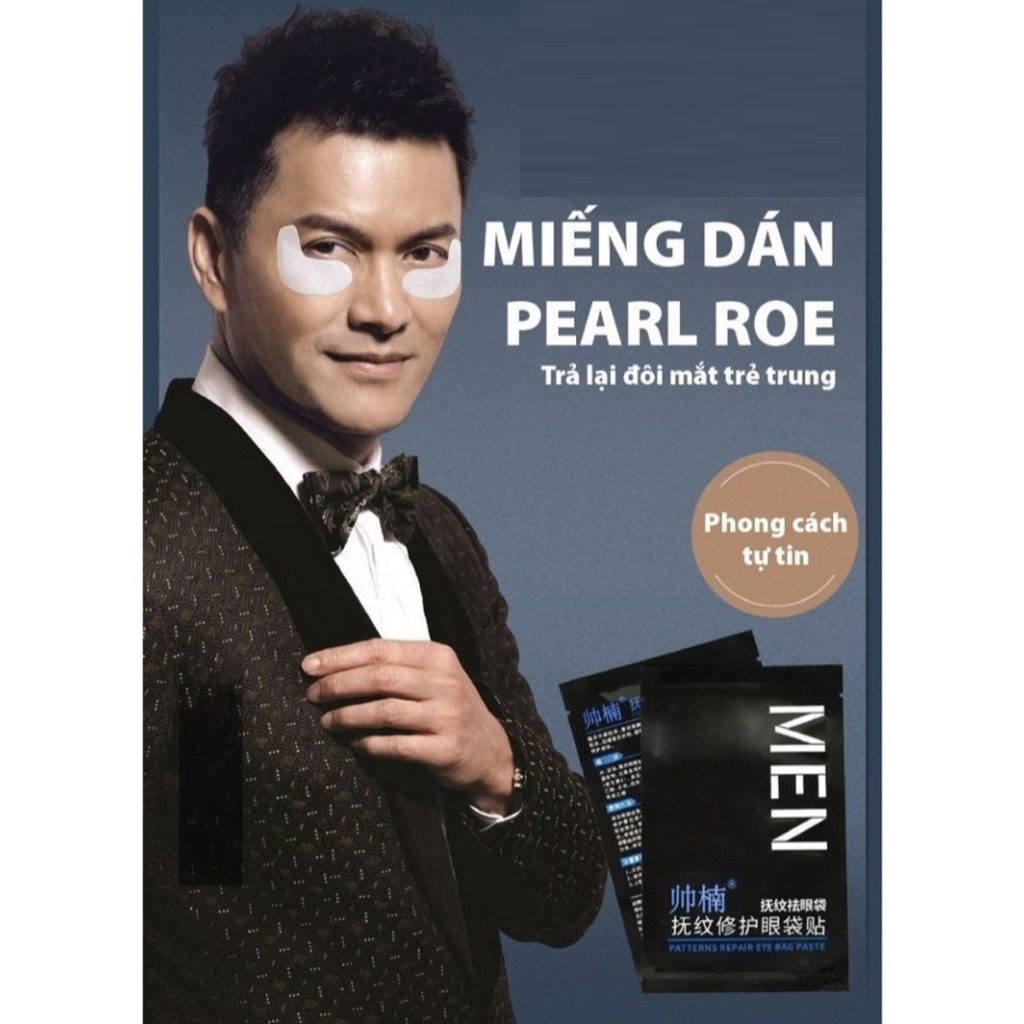 Hộp 10 Miếng Dán Pearl Roe Men Loại Bỏ Quầng Thâm Mắt