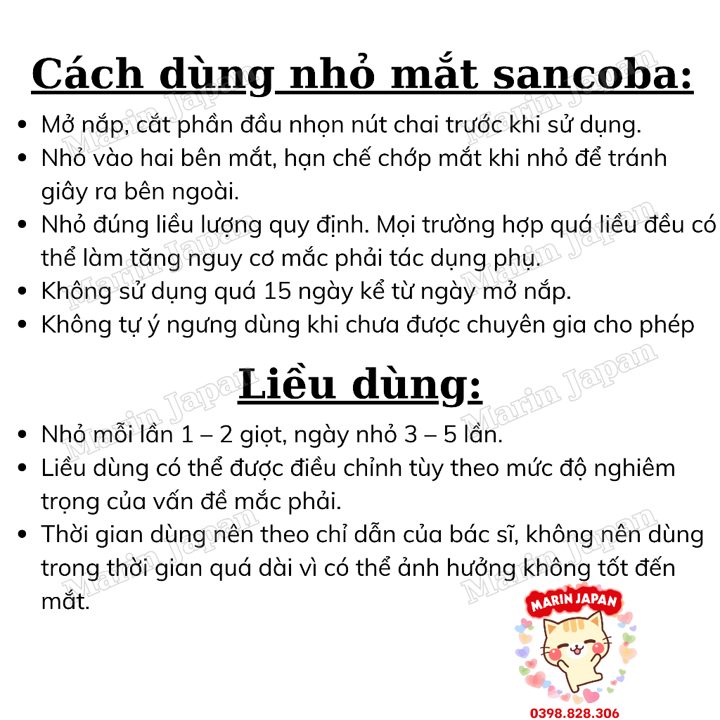 Nhỏ Mắt Cận Sancoba 0,02% Nhật Bản 5ml Giúp Cấp Ẩm, Chống Khô Mắt, Cải thiện Thị Lực