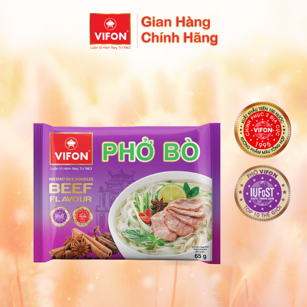 Thùng 30 gói Phở Bò VIFON 65g / Gói giá tốt Tháng 06, 2024