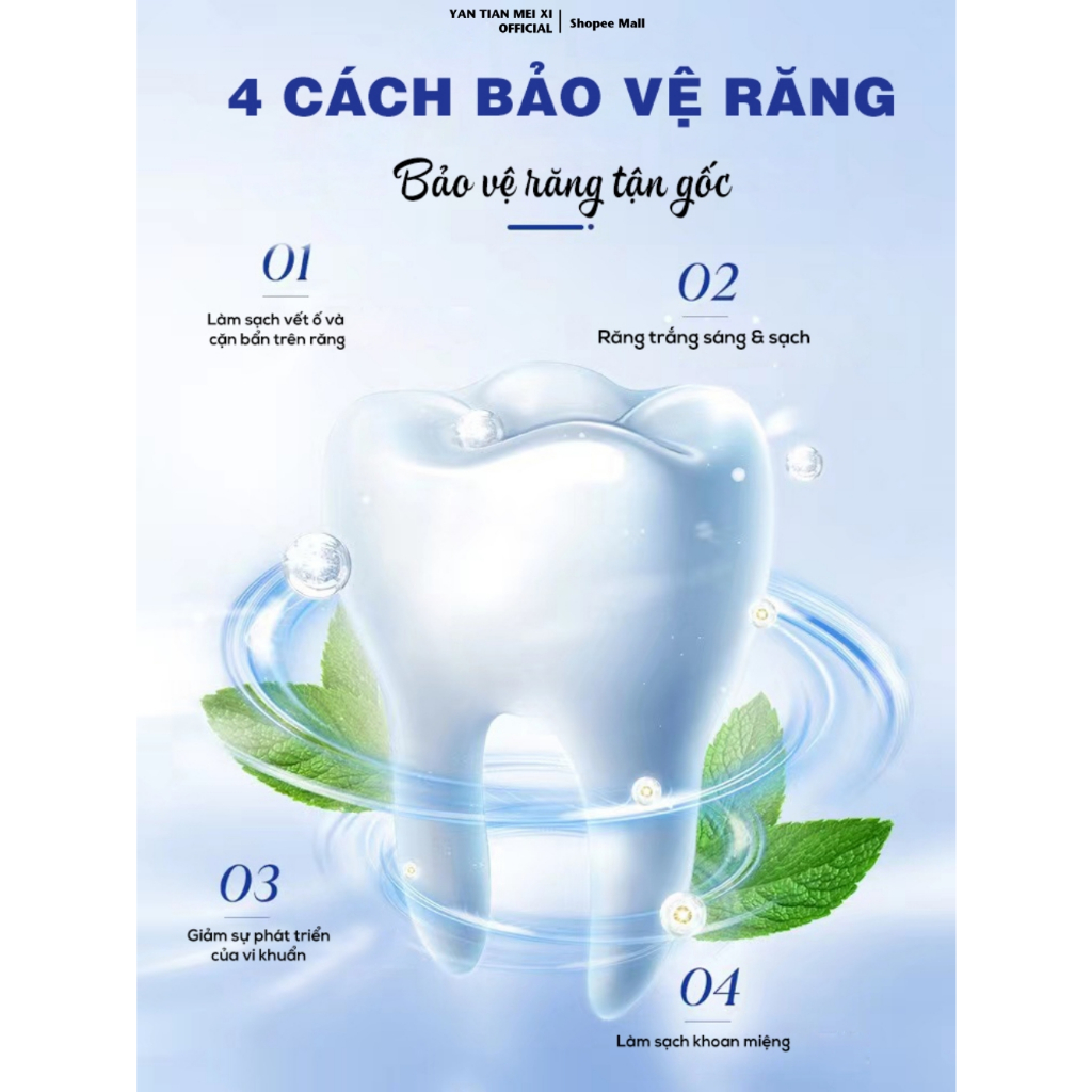 Kem Đánh Răng Liquid YANTIANMEIXI Tăng Cường Men Răng Hương Bạc Hà Thơm Mát 200g