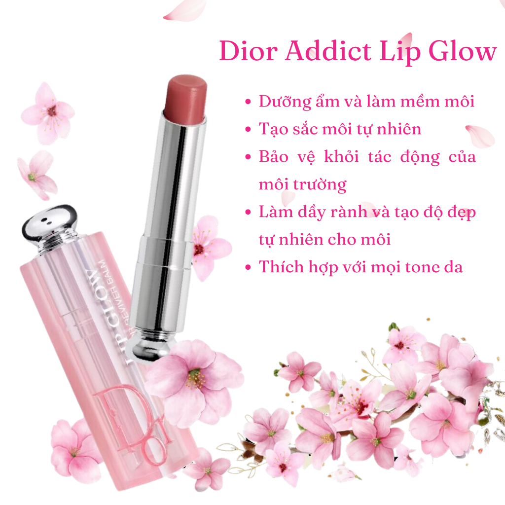 Son dưỡng Dior Addict Lip Glow chính hãng Fullbox 3,2g mẫu mới dưỡng ẩm làm hồng môi LIPIT HIGHT END