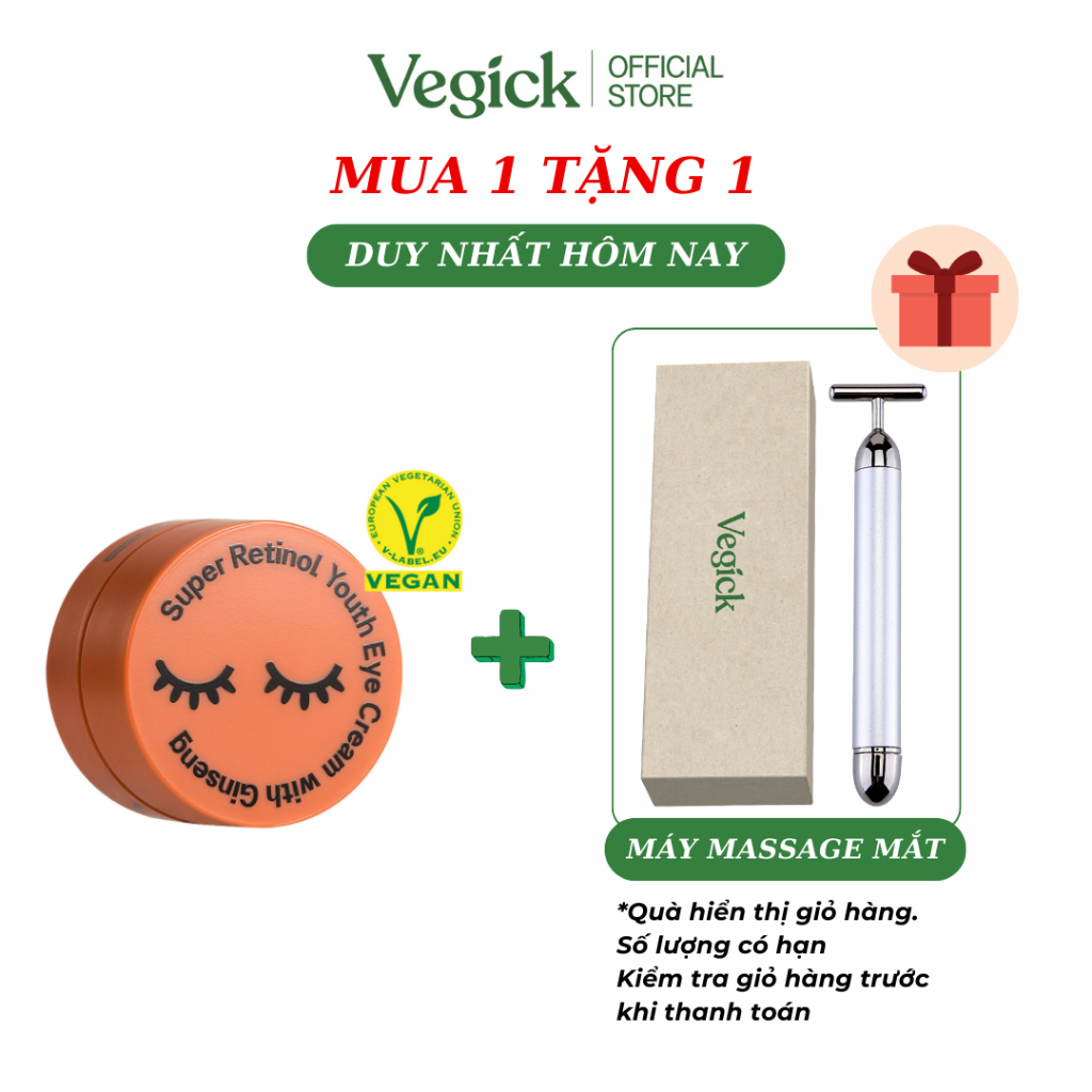 Kem Mắt Retinol Nhân Sâm Thuần Chay Mờ Thâm Giảm Nhăn Vegick Youth Eye Cream 15ml