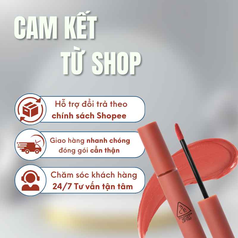 Son kem lì 3ce Velvet Lip Tint – Son kem lì lâu trôi