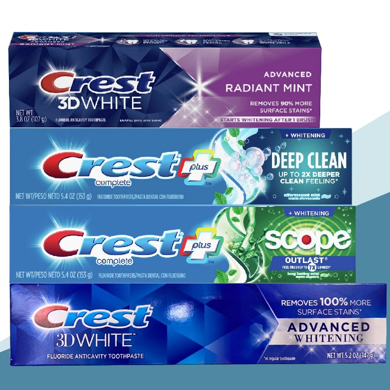 Kem Đánh Trắng Răng Crest 3D White Radiant Mint / Deep Clean/ Pro Health Advanced /Advanced Whitening