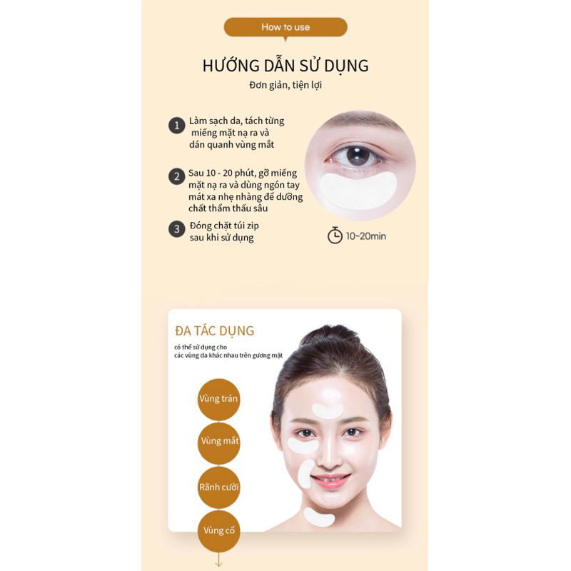 Gói 30 miếng Mặt nạ Giảm thâm, Cấp ẩm và Sáng da Vùng mắt Prreti Real Vita Eyezone Patch Hàn Quốc