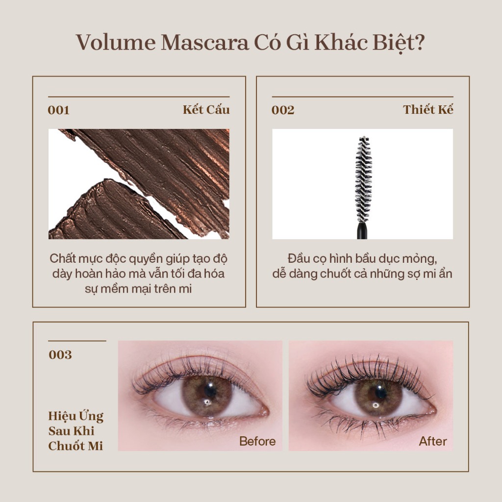 Mascara Chuốt Dày Mi Định Hình Mi Tốt mude Inspire Volume Curling Mascara (10ml)