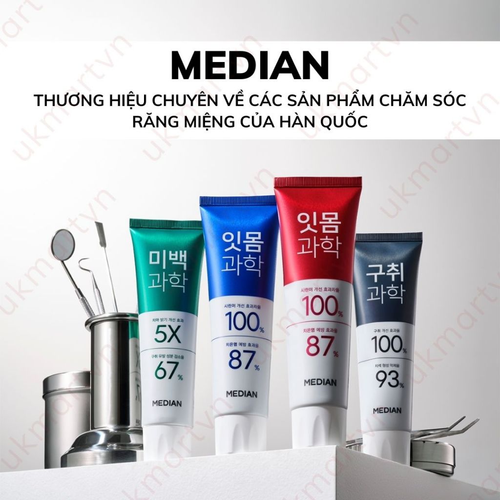 Kem Đánh Răng Hàn Quốc Trắng Răng MEDIAN DENTAL IQ 93% 4g , 120g – MEDIAN GUM SCIENCE 87%-93% 120g