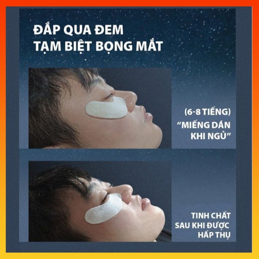 Hộp 10 Miếng Dán Pearl Roe Men Loại Bỏ Quầng Thâm Và Bọng Mắt Loại Bỏ Đường Viền Làm Mờ Nếp Nhăn Trắng Da