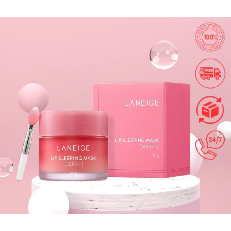 Mặt Nạ Ngủ Môi Laneige, Mặt Nạ Ngủ Môi Dưỡng Ẩm, Căng Bóng Mềm Mịn Hương Dâu Laneige Lip Sleeping Mask 3g,20g