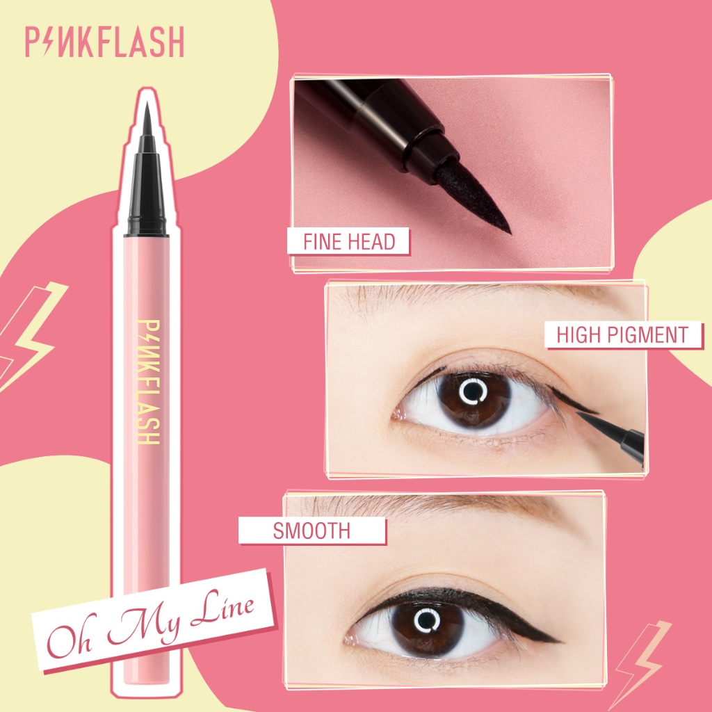 (Tặng dụng cụ uốn mi) Bộ trang điểm 3 món PINKFLASH Kẻ mày & Bút kẻ mắt & Mascara